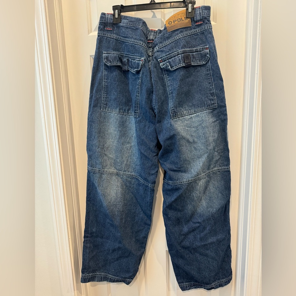 Southpole Baggy Cargo Jeans Men’s Wide Leg Utility Denim Y2K Streetwear Skater - Picture 5 of 9